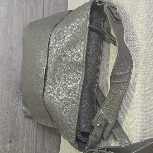 All Saints Olive Green Pebble Leather Women's Shoulder Bag - Picture 9 of 13